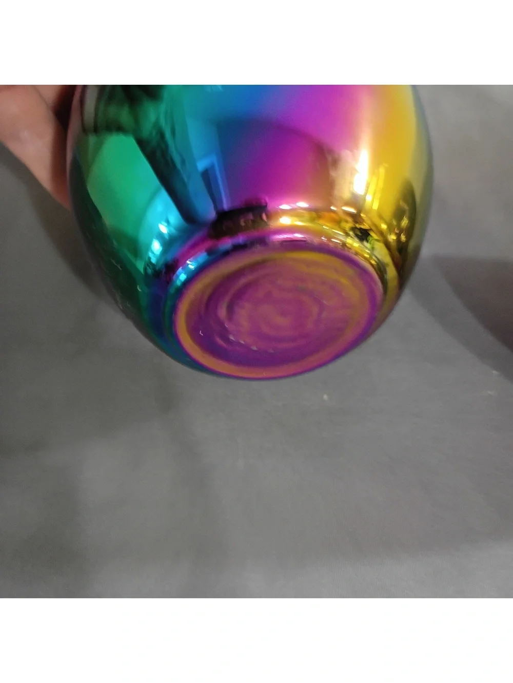 Set of Two Iridescent Rainbow Stemless Wine Glasses
